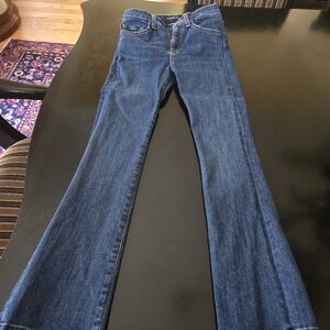 VERONICA BEARD Carolyn 10" Baby Boot Raw Hem Blue Jeans 23, 24